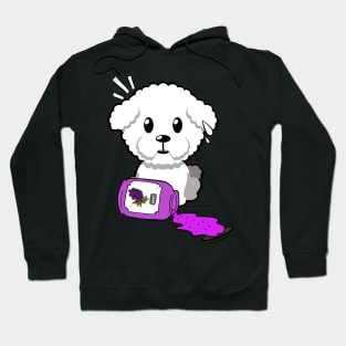 Funny furry dog spilled grape jam Hoodie